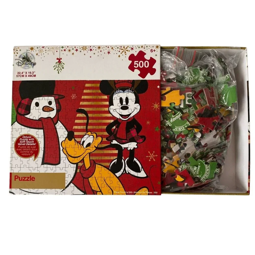 Disney Store Mickey‎ Mouse 500 Piece Puzzle Deluxe Puzzle Soft-Touch Velvet